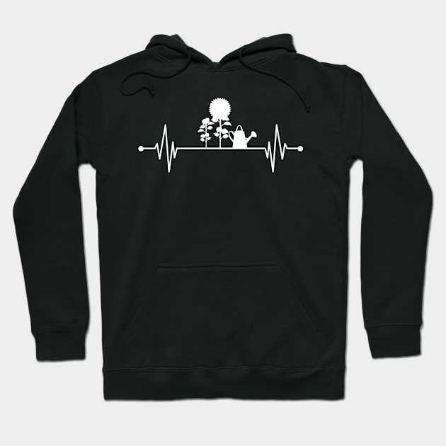 Gardener Spring Garden Organic EKG Funny Gift Hoodie by swissles